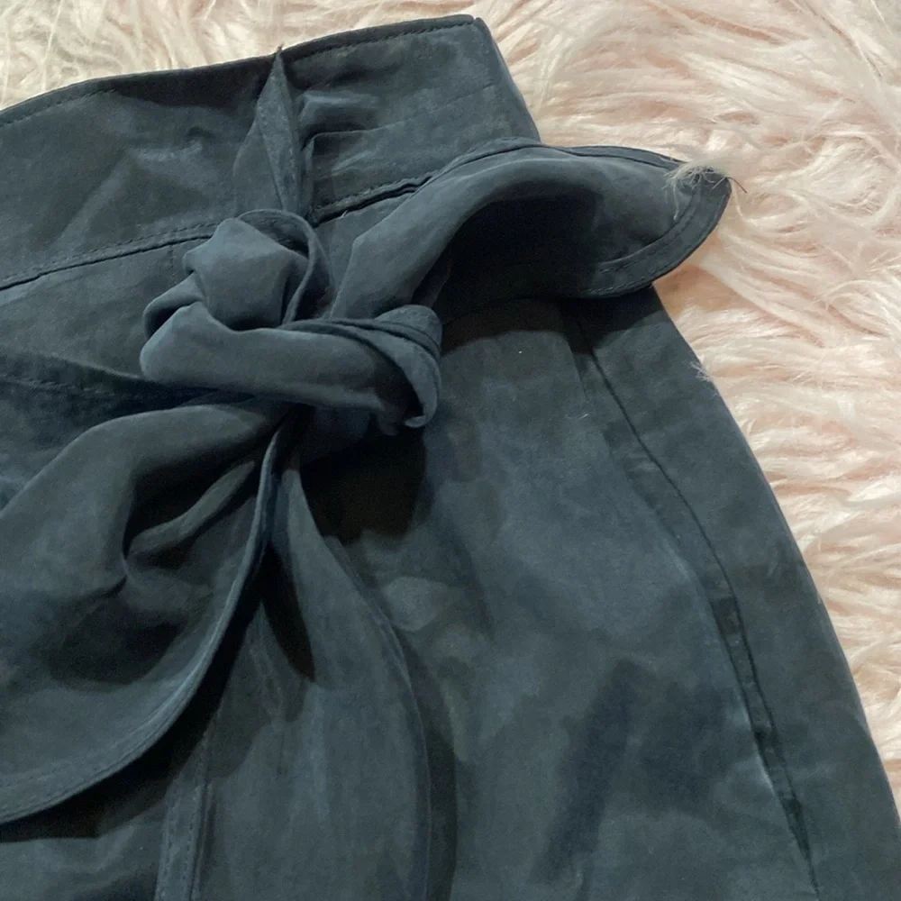 J. Crew Wrap Skirt in Japanese Cupro Black sz 2